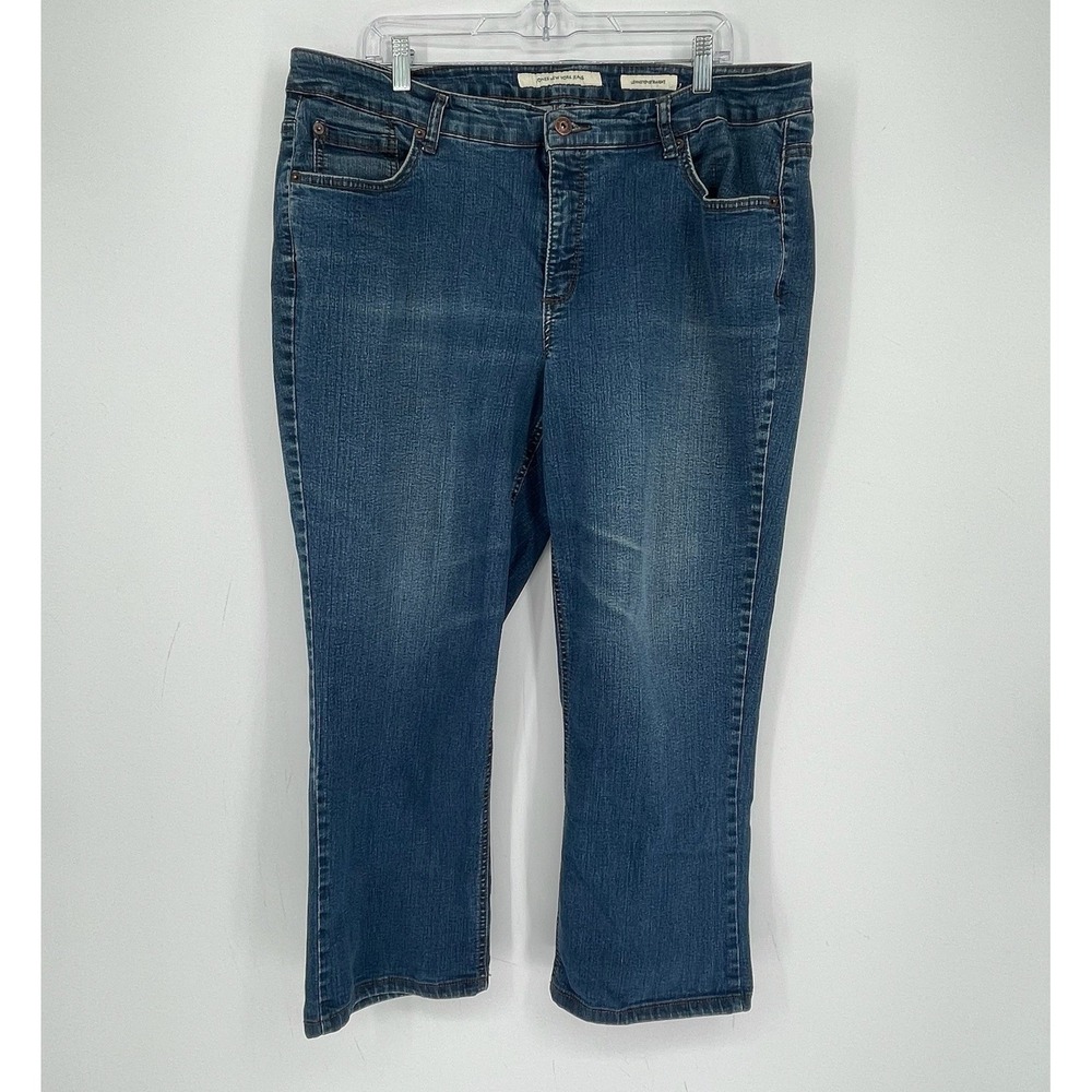 Jones New York Women's Blue Lexington Straight Leg Denim Jeans Plus Size 18W